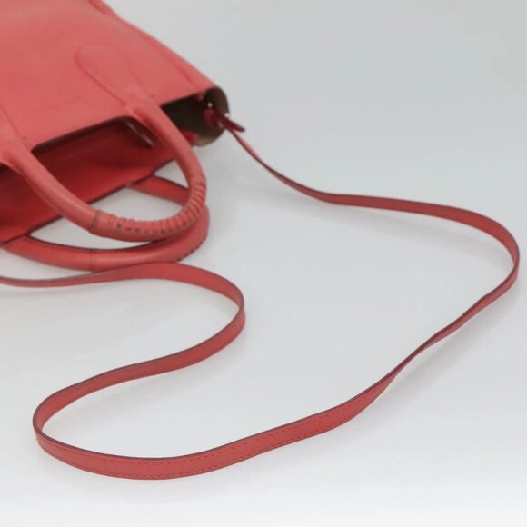 Salvatore Ferragamo Hand Bag Leather 2way Pink Silver Auth - Picture 8 of 16